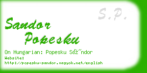 sandor popesku business card